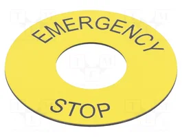 SCHNEIDER ELECTRIC Étiquette EMERGENCY STOP jaune Ø60mm