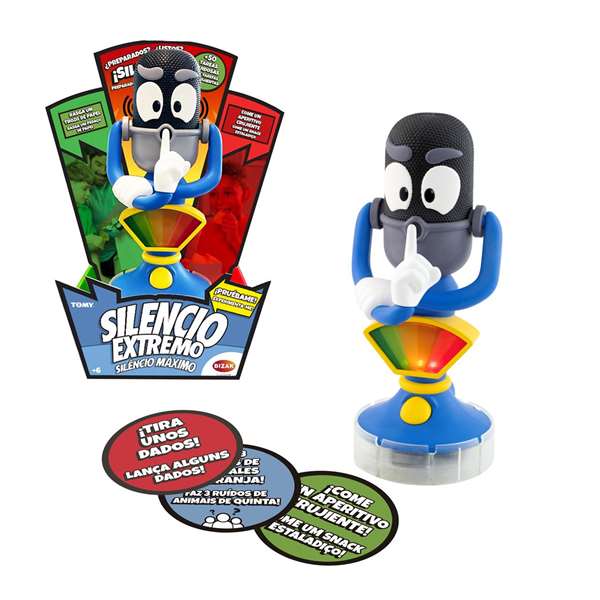 Bizak - Jeu sonomètre silencio extremo - Jeu en espagnol pour mesurer le bruit - À partir de 6 ans - Fonctionne avec piles AAA incluses