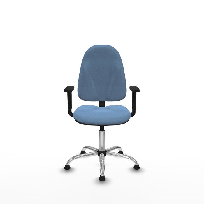 PIQUERAS Y CRESPO Chaise de bureau Algarra, tissu bleu ciel, base chromée