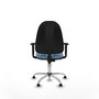 PIQUERAS Y CRESPO Chaise de bureau Algarra, tissu bleu ciel, base chromée