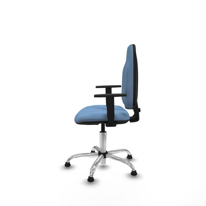 PIQUERAS Y CRESPO Chaise de bureau Algarra, tissu bleu ciel, base chromée