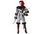 Disfraz Payasa Macabra - Costume de Clown Macabre Gris avec Volants et Boutons pour Femme Adulte - Taille XS-S