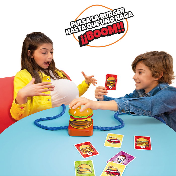 Bizak Juego Burger Boom 35001935 - Jeu de cartes et d'action avec burger, tubes, ballons d'eau pour enfants à partir de 4 ans