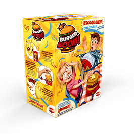 Bizak Juego Burger Boom 35001935 - Jeu de cartes et d'action avec burger, tubes, ballons d'eau pour enfants à partir de 4 ans