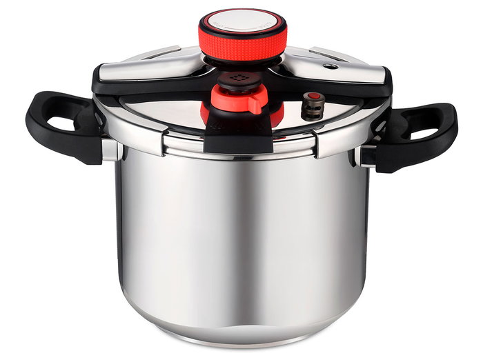 Kinvara Cocotte Minute 8 L Acier Inoxydable avec Poignée Silicone 37 x 28 x 26 cm (Set de 4)