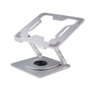 Ewent EW1267 Support pour ordinateur portable en aluminium avec rotation à 360°, jusqu'à 17,3 pouces, réglable en hauteur et angle, pliable