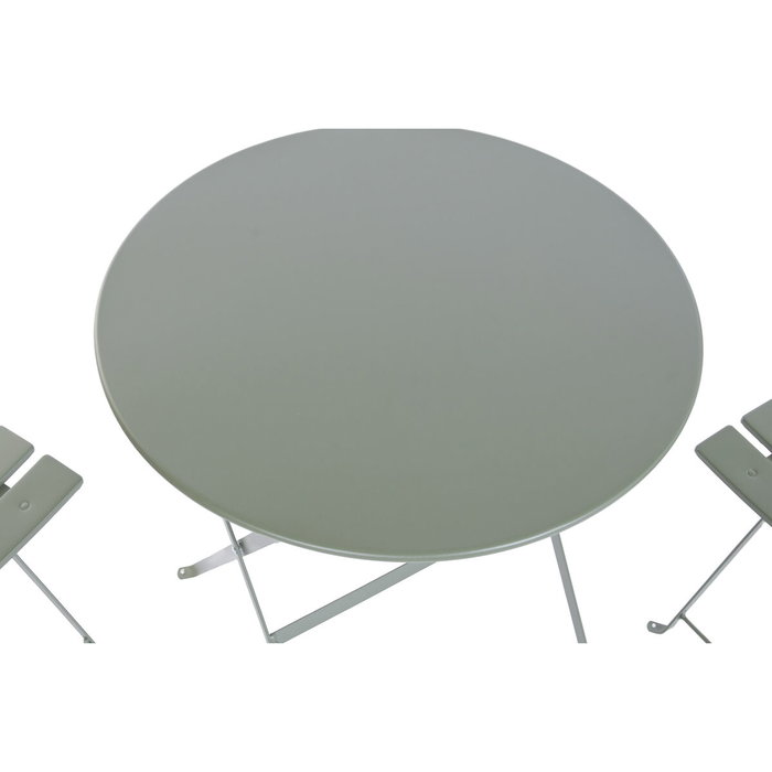 Ensemble Table + 2 Chaises Home ESPRIT Vert Métal 60 x 60 x 71 cm