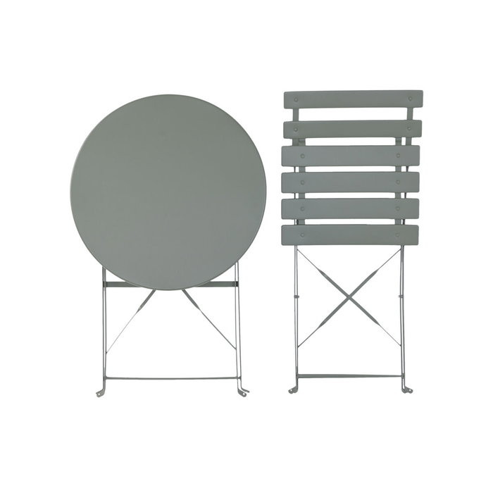 Ensemble Table + 2 Chaises Home ESPRIT Vert Métal 60 x 60 x 71 cm