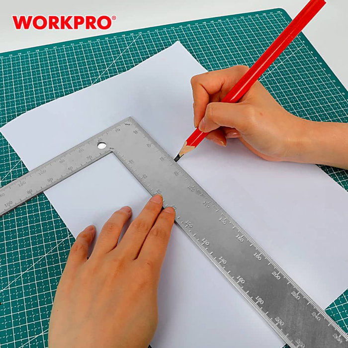 Workpro Équerre de menuisier métrique-SAE, 200 x 300 mm