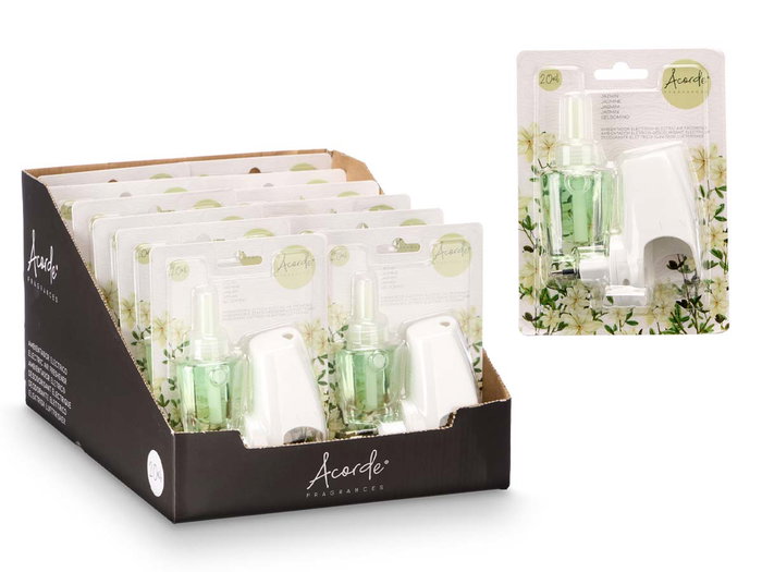 Arte Regal Diffuseur électrique parfum Jasmin 20 ml Blanc 5x12x9 cm (Set de 24)