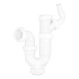 ABRISA Siphon courbe extensible T-31 avec prise lave-linge 1 1/2 pouces et sortie Ø 40 mm