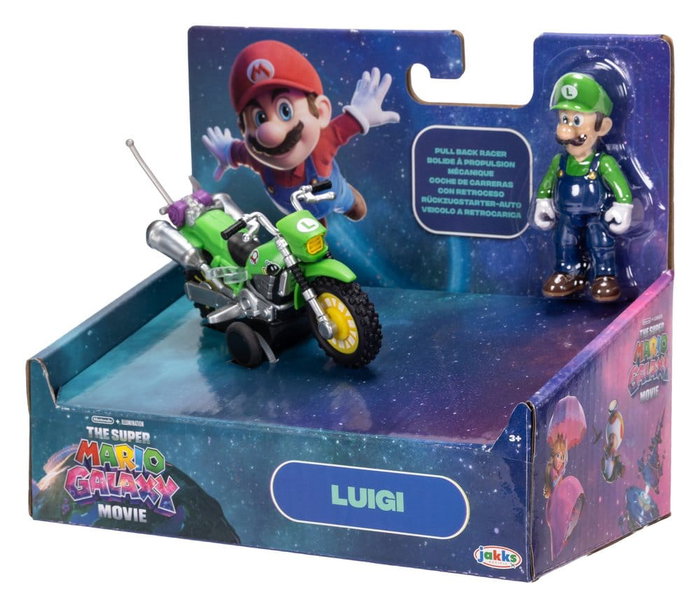 Super Mario Galaxy, le film figurine avec Moto à Rétrofriction Luigi 6 cm Super Mario Galaxy, le film figurine avec Moto à Rétrofriction Luigi 6 cm