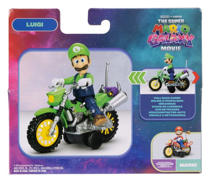 Super Mario Galaxy, le film figurine avec Moto à Rétrofriction Luigi 6 cm Super Mario Galaxy, le film figurine avec Moto à Rétrofriction Luigi 6 cm