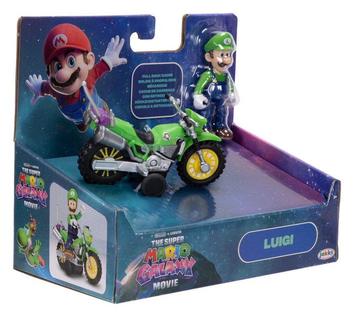 Super Mario Galaxy, le film figurine avec Moto à Rétrofriction Luigi 6 cm Super Mario Galaxy, le film figurine avec Moto à Rétrofriction Luigi 6 cm