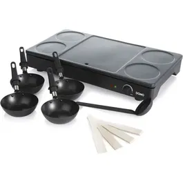 Domo DO8712W Set Gourmet 4 personnes, Crêpière et Wok 1000W