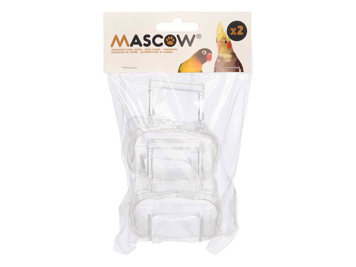 Mascow Set de 2 Comedero Rectangulaires pour Cage de Transport 12x22x6 cm Plastique Blanc Transparent (Set de 24) Mascow Set de 2 Comedero Rectangulaires pour Cage de Transport 12x22x6 cm Plastique Blanc Transparent (Set de 24)