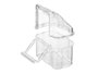 Mascow Set de 2 Comedero Rectangulaires pour Cage de Transport 12x22x6 cm Plastique Blanc Transparent (Set de 24)