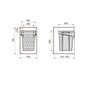 Emuca Panier à linge avec système de porte basculante, pour module 450 mm Laundry, plastique et acier, blanc