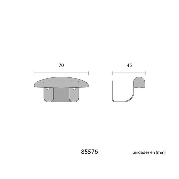 Edm Colgador de acero inoxidable Cromado, Pack de 2