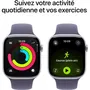 Apple Watch Series 11 GPS + Cellular 46mm - Boîtier en aluminium argenté avec bracelet Sport Purple Fog M/L
