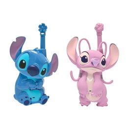 LEXIBOOK Walkie-talkies Disney Stitch & Angel - Communication jusqu'à 500 m, 2 canaux, clips amovibles - Pour enfants dès 3 ans