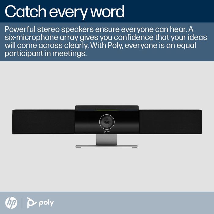 Poly Studio USB - Barre de visioconférence avec micro et caméra intelligente pour salles de réunion