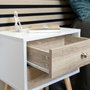 Vinthera Table de Nuit Moa Blanc Marron