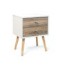 Vinthera Table de Nuit Moa Blanc Marron