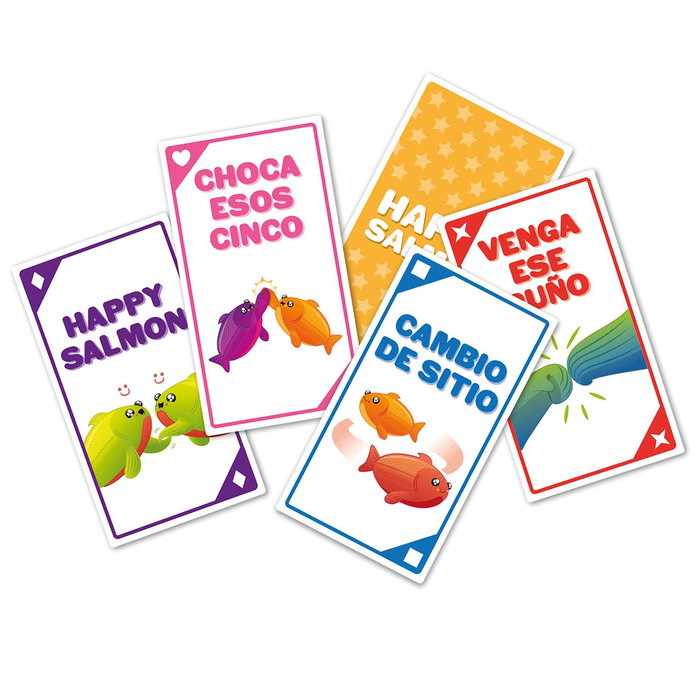 Asmodee - Juego Happy Salmon Ekisalm01Es - Jeu de cartes rapide et bruyant - Version espagnole