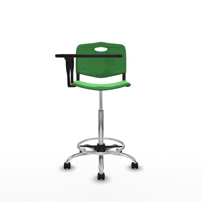 Tabouret Taburete Robledo Pivotant Chlorure de polyvinyle Vert Structure chromée Non applicable Sans appui-tête Roulettes en nylon 50 mm