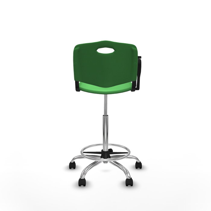Tabouret Taburete Robledo Pivotant Chlorure de polyvinyle Vert Structure chromée Non applicable Sans appui-tête Roulettes en nylon 50 mm
