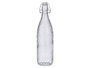 Vivalto Bouteille Relief Points 1,1L en verre transparent 8,5x32x8,5 cm (Set de 12)