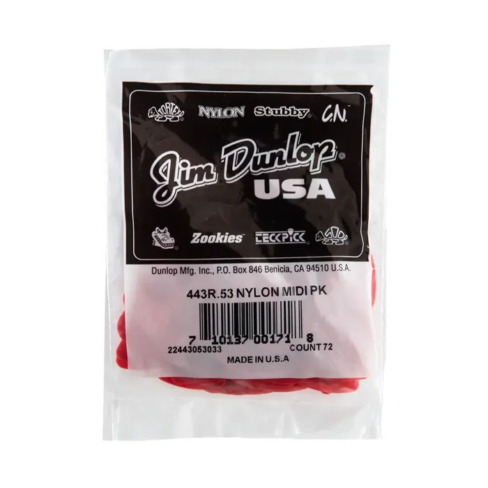 Dunlop Púas Nylon Midi 0,53 mm (Pack de 72)