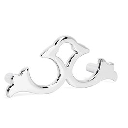 HERRAJES ALK Poignée Cassi en Zamak, Finition Chrome, Entraxe 64 mm