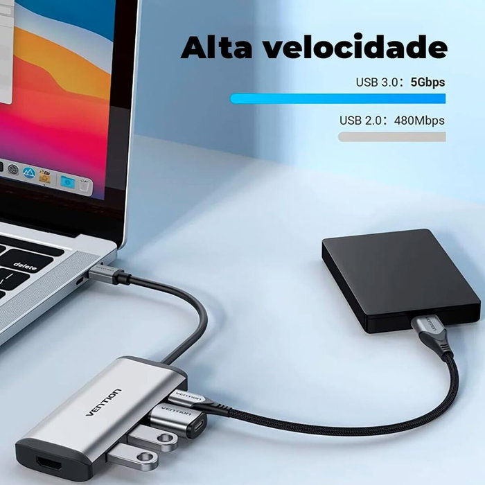 Hub USB Vention CNBHB Gris