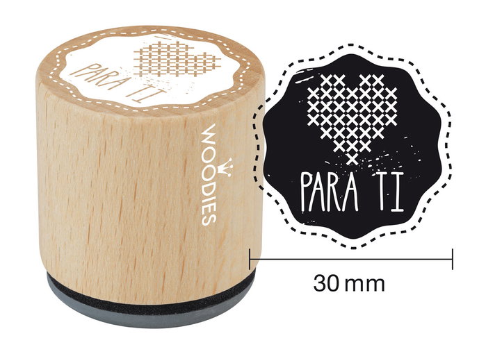 Woodies Tampon Para Ti en bois et caoutchouc 33x30mm Woodies Tampon Para Ti en bois et caoutchouc 33x30mm