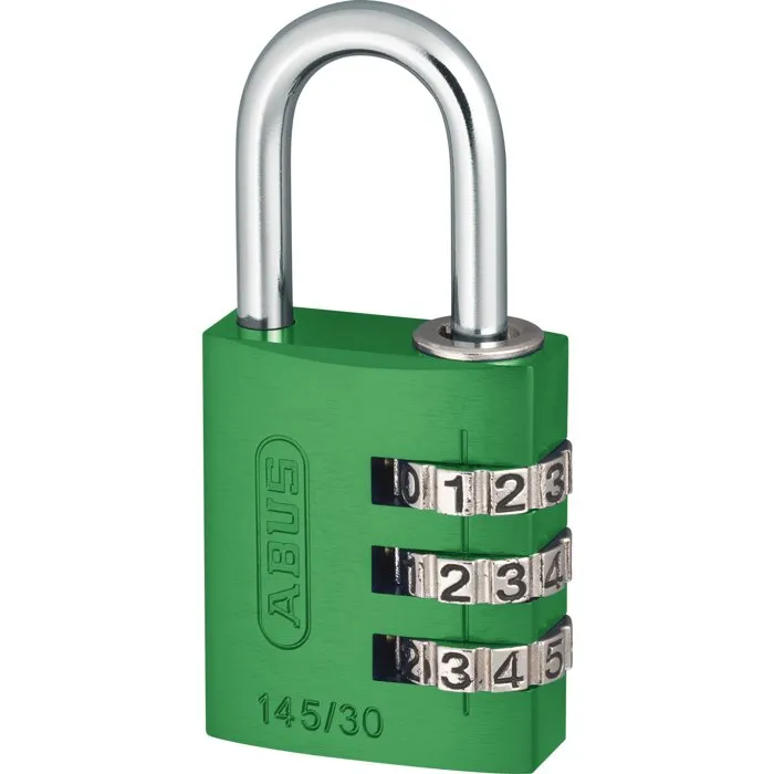Abus Cadenas à combinaison 145/30, 3 chiffres, Aluminium vert