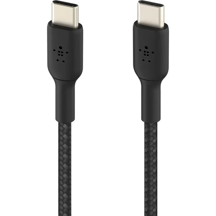 Belkin Cable USB-C vers USB-C 2 m Blanc Tressé Premium, Flexibilité Maximale Belkin Cable USB-C vers USB-C 2 m Blanc Tressé Premium, Flexibilité Maximale
