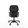 Chaise Alfera Synchro 4 positions tissu Rose Maille Noir Base en nylon noir Accoudoir 1D Sans appui-tête Roulettes 65mm nylon