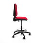 Tabouret Taburete Elche Contact permament de base Tissu Rouge Base pyramidale noire Sans accoudoirs Sans appui-tête Roulettes 65mm nylon