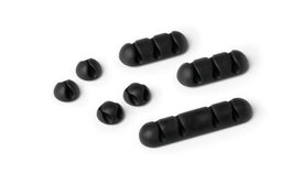Durable CLIP MIX - Lot de 7 clips autocollants pour câbles USB (supporte 1, 2, 3 ou 4 câbles jusqu'à 5 mm) - Organisation du bureau