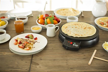 Russell Hobbs - Crepière électrique avec plaque antiadhésive 30 cm, bord relevé et spatule en bois incluses - 20920-56