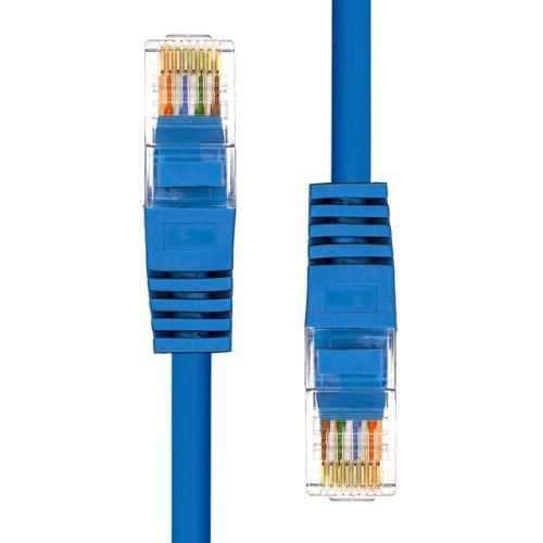 ProXtend Câble Ethernet CAT5e U/UTP Cuivre PVC Bleu 50 cm - Câble Réseau RJ45 Haute Performance avec Protection Antidérapante