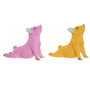 Home ESPRIT Figurine Décorative Cochon Jaune Vert Rose Doré (2 Unités)