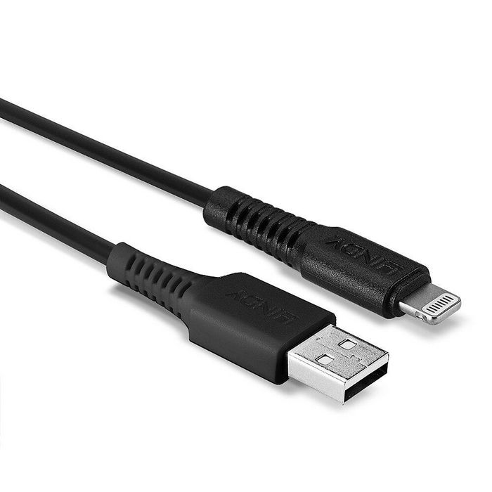 Lindy Câble USB Type A vers Lightning MFi, Noir, 0.5 m, Charge et Synchro pour iPhone, iPad Lindy Câble USB Type A vers Lightning MFi, Noir, 0.5 m, Charge et Synchro pour iPhone, iPad