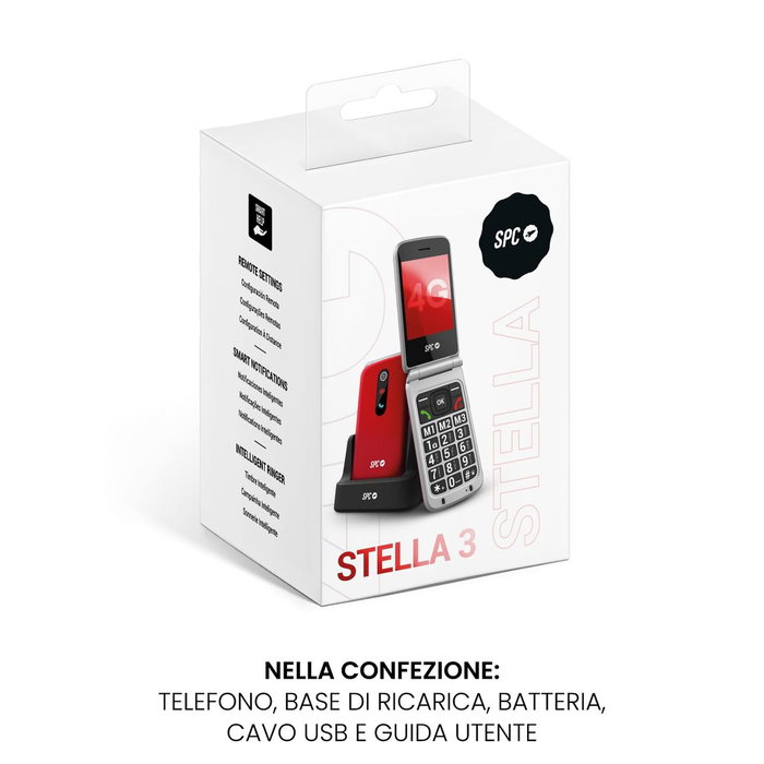 Téléphone portable pour personnes âgées SPC 2339R Rouge 128 GB