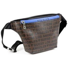 Guess Dan Banane en tissu pour homme - Sac banane avec poche pour fesses - Noir/Marron