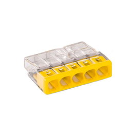 Wago Connecteur rapide 5 voies, transparent/jaune