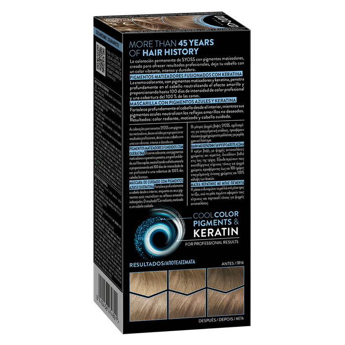 Syoss Coloration Permanente Cool Color #7.5-Rubio Medio Ceniza 1 u Longue Durée