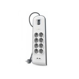 Belkin BSV804VF2M-V2 Rallonge 8 Prises avec Protection 900J et 2 Ports USB-A, Blanc, 2 m